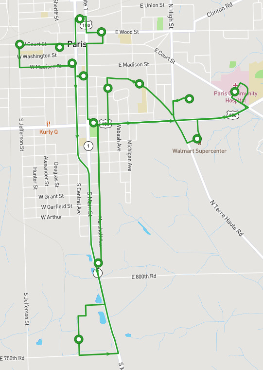 Paris Tiger Route Map